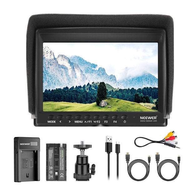 NEEWER F100 Field Monitor + USB Charger + Battery Kit