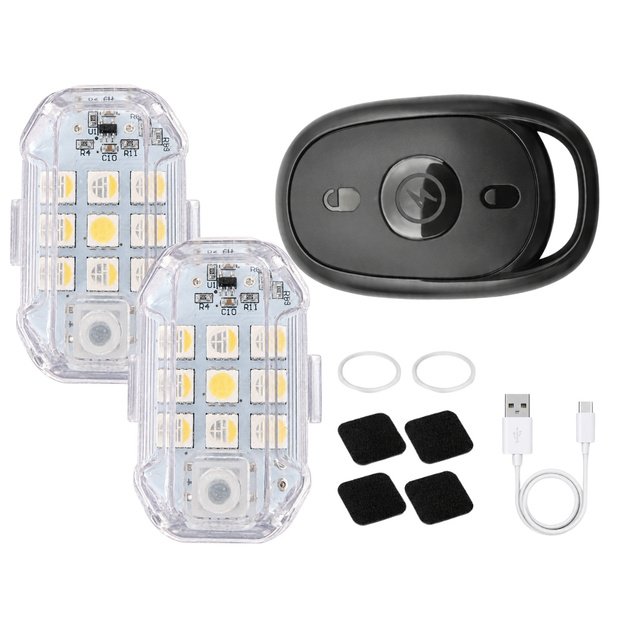 LED RGB stroboskopinės lemputės su nuotolinio valdymo pulteliu – 2 VNT RINKINYS