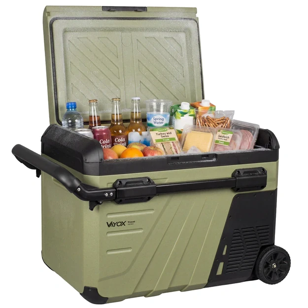 Kelioninis šaldytuvas 37L DC 12/24V AC 220-240V, vienos kameros, su ratukais, „Travel series VA-TW37“, Vayox