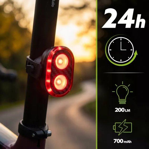 Vayox galinis dviračio žibintas 700mAh 200lm IPX6 VAR200