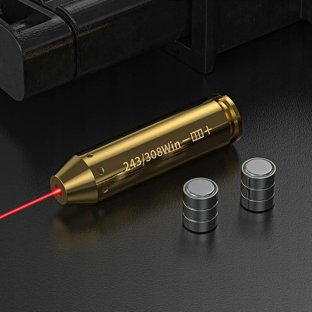 Lazerinis šovinys optikos kalibravimui .308 .243 Win, ginklo prišaudymui, raudonas lazeris
