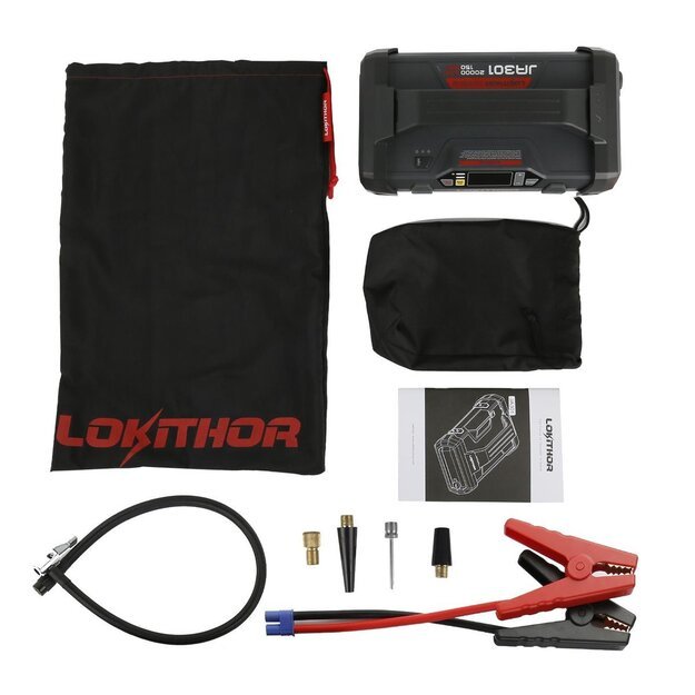 Powerbank / automobilio užvedėjas Lokithor JA301 20000mAh, 2000A, kompresorius 10-150 PSI