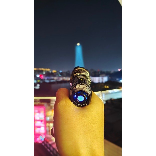 LOOP GEAR SK01s  fokusuojamas reguliuojamas LEP žibintuvėlis, SKYWALKER, aliuminis CAMO