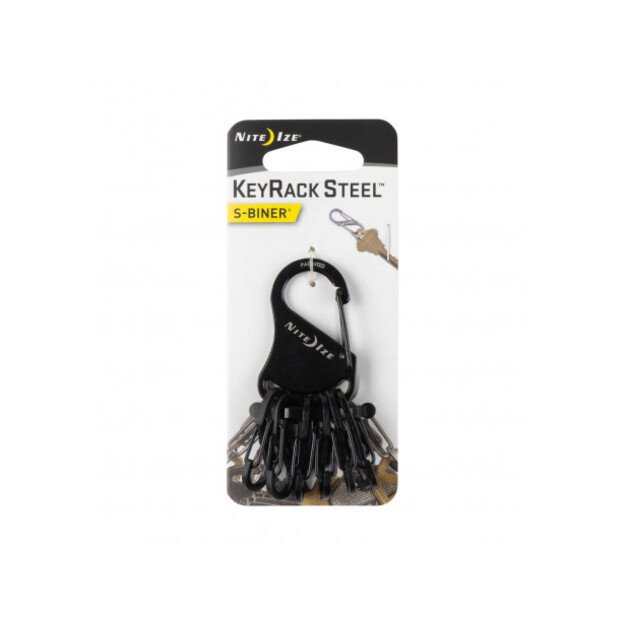 Nite Ize S-Biner juodas raktų laikiklis su karabinu KRS-03-01
