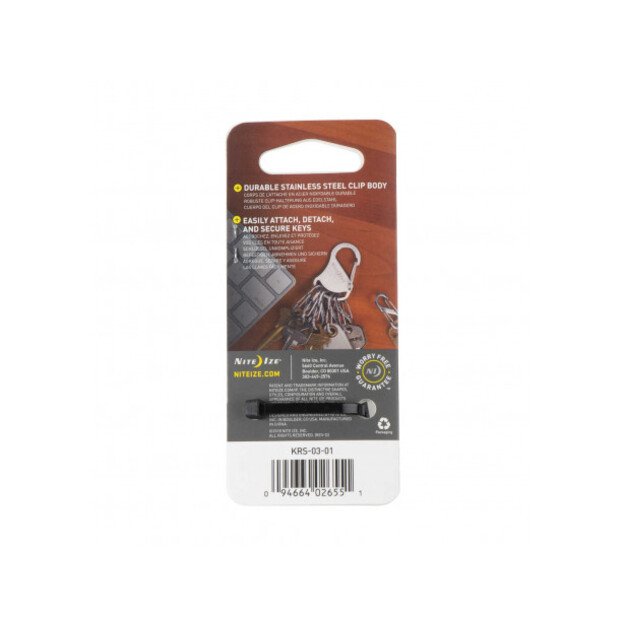 Nite Ize S-Biner juodas raktų laikiklis su karabinu KRS-03-01