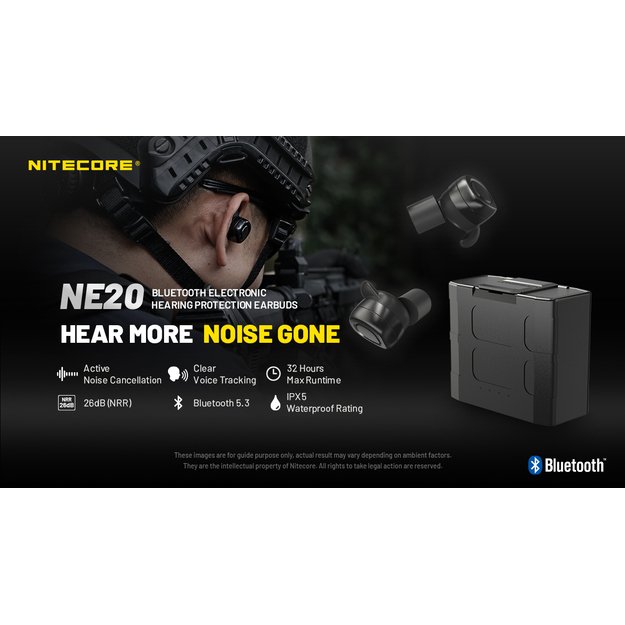 Наушники Nitecore NE20 Bluetooth с защитой от шума