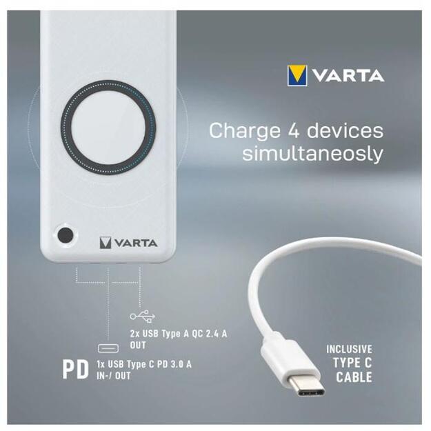 Varta atsarginis maitinimo šaltinis 20000mAh Powerbank 57909