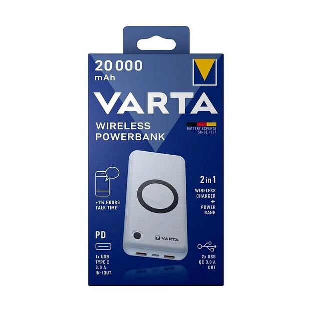 Varta atsarginis maitinimo šaltinis 20000mAh Powerbank 57909
