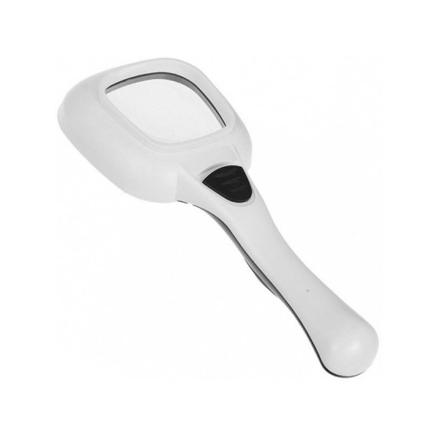 Padidinimpo stiklas su žibintuvėliu, balta ir UV šviesa