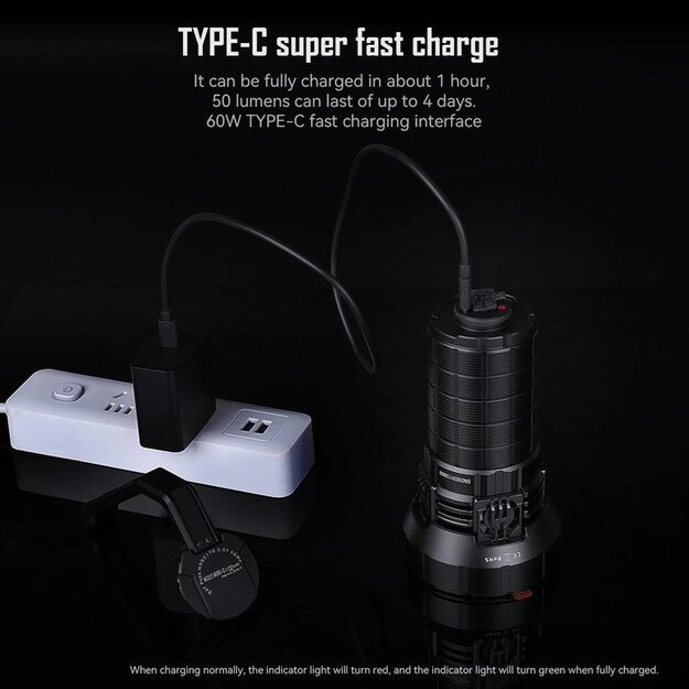 Imalent MS12 Mini-C 65000lm, 1036 metrų šaltai baltos šviesos žibintuvėlis