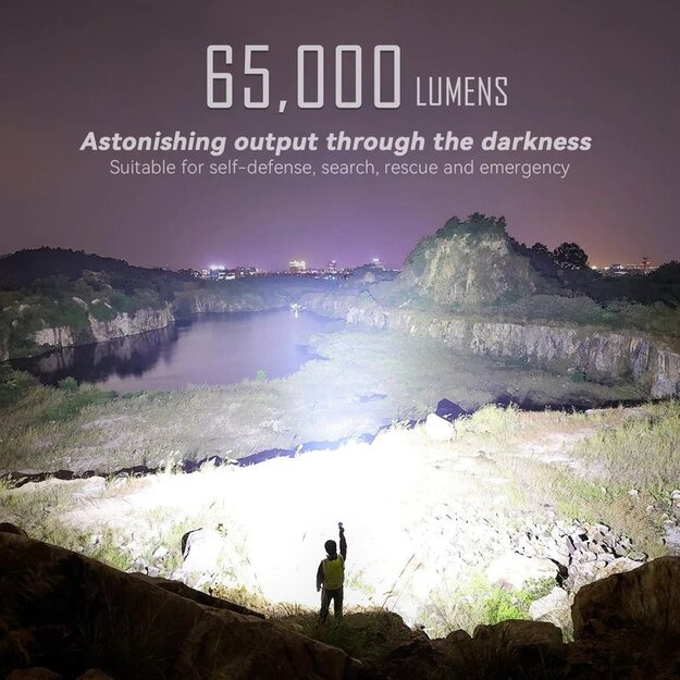 Imalent MS12 Mini-C 65000lm, 1036 metrų šaltai baltos šviesos žibintuvėlis