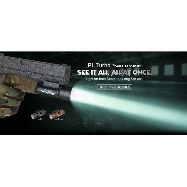 Olight PL Turbo Valkyrie Black, фонарик 800 люмен