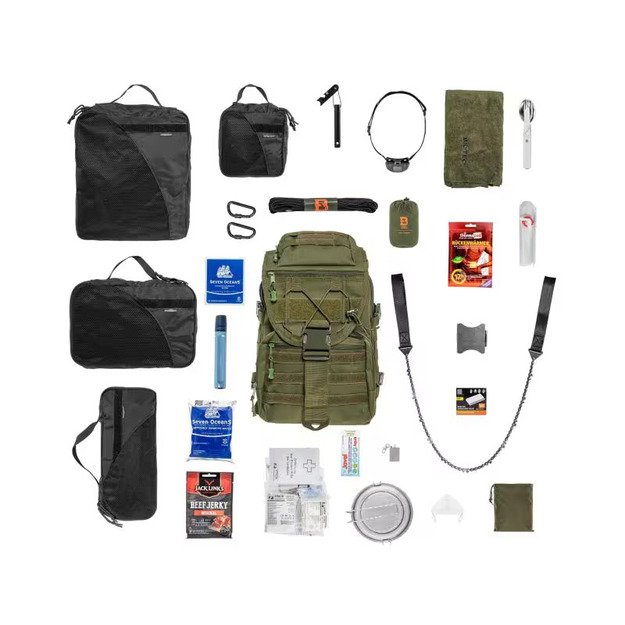 Эвакуационный рюкзак Badger Outdoor Sarge 30 л Olive - со снаряжением