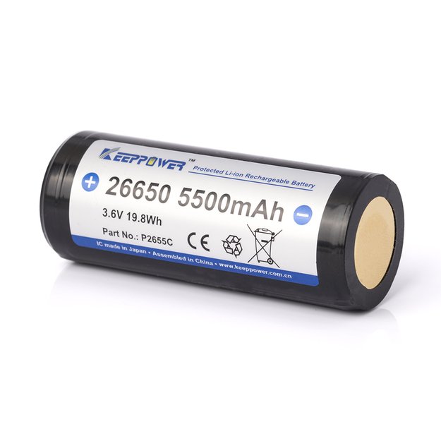 Keeppower ICR26650-550PCM 5500 мАh литий-ионный P2655C 1 шт.