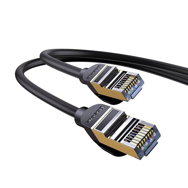 Baseus Ethernet RJ45, 10 Gbps, 1 m ilgio tinklo kabelis (juodas)