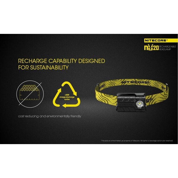 Nitecore NU20 žibintuvėlis, geltonas