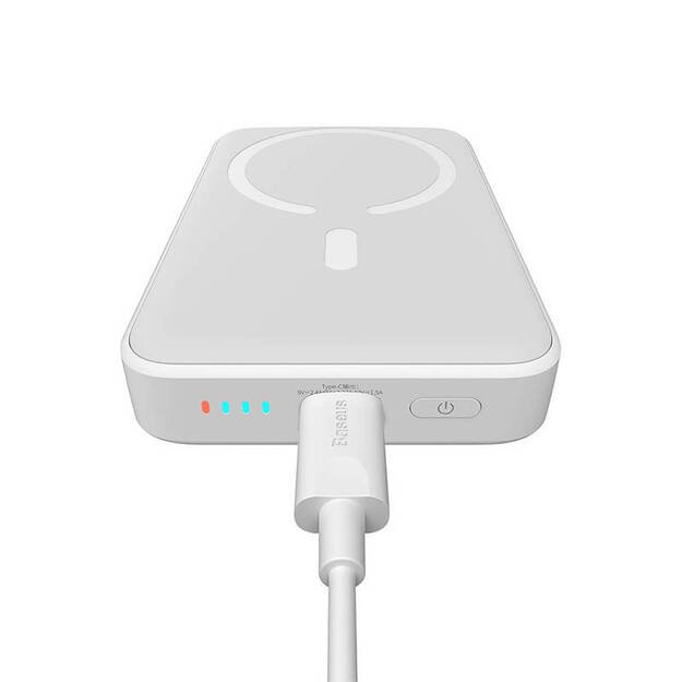 Maitinimo baterija Baseus Magnetic, 10000 mAh, USB-C 20W, MagSafe (balta)