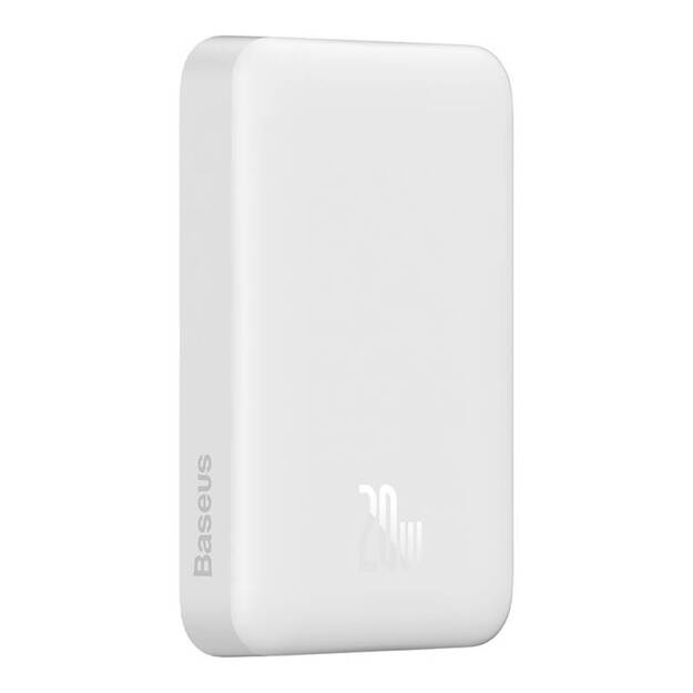 Maitinimo baterija Baseus Magnetic, 10000 mAh, USB-C 20W, MagSafe (balta)