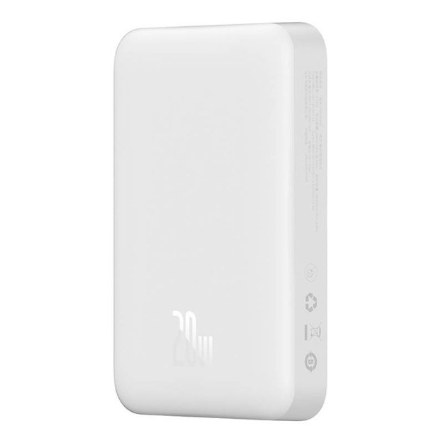 Maitinimo baterija Baseus Magnetic, 10000 mAh, USB-C 20W, MagSafe (balta)