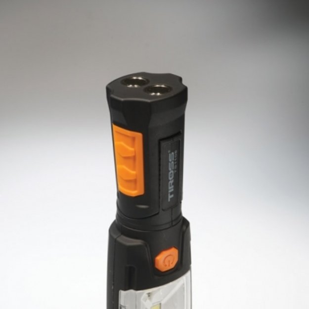 Tiross TS1108 - Žibintuvėlis įkraunamas nešiojamas su magnetu ir kabliu 3W COB + 6LED