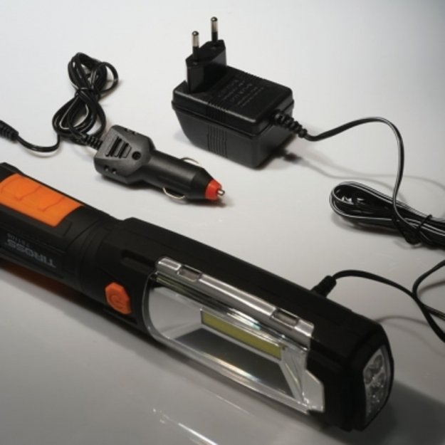 Tiross TS1108 - Žibintuvėlis įkraunamas nešiojamas su magnetu ir kabliu 3W COB + 6LED