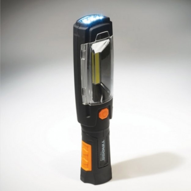 Tiross TS1108 - Žibintuvėlis įkraunamas nešiojamas su magnetu ir kabliu 3W COB + 6LED