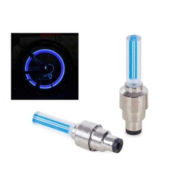 Šviečiantys ventiliai LED, mėlyni 2 vnt