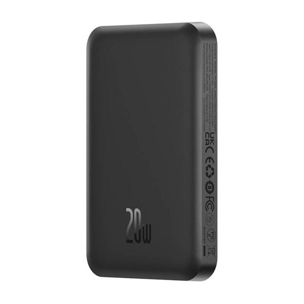 Magnetinis mini maitinimo blokas Baseus 5000 mAh, USB-C 20W (juodas)