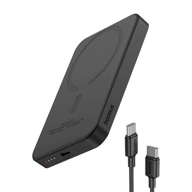 Magnetinis mini maitinimo blokas Baseus 5000 mAh, USB-C 20W (juodas)
