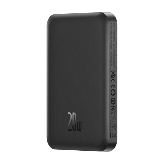 Magnetinis mini maitinimo blokas Baseus 5000 mAh, USB-C 20W (juodas)