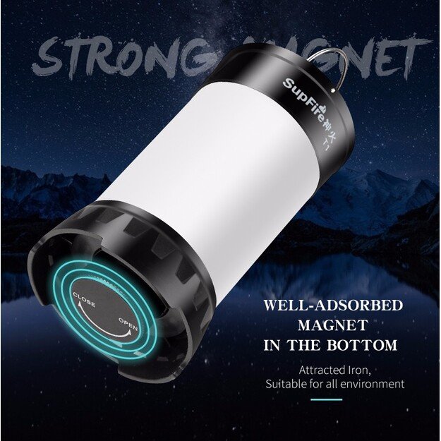 Supfire T1 kempingo lempa