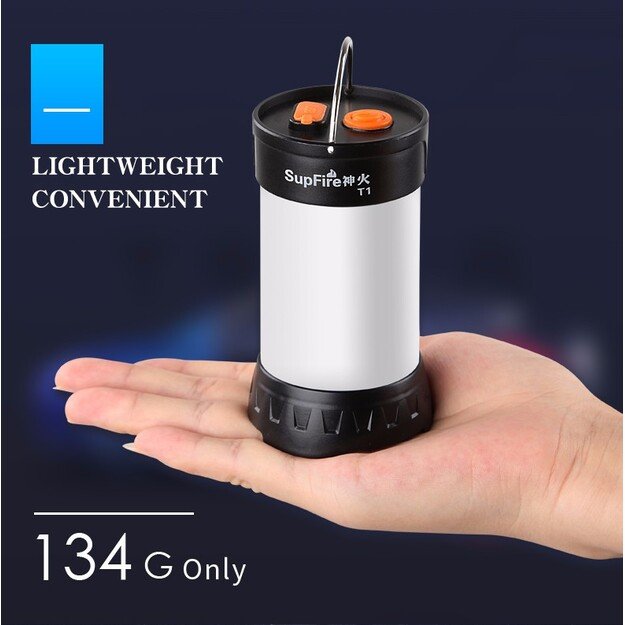 Supfire T1 kempingo lempa