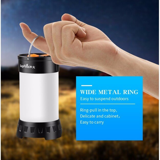 Supfire T1 kempingo lempa