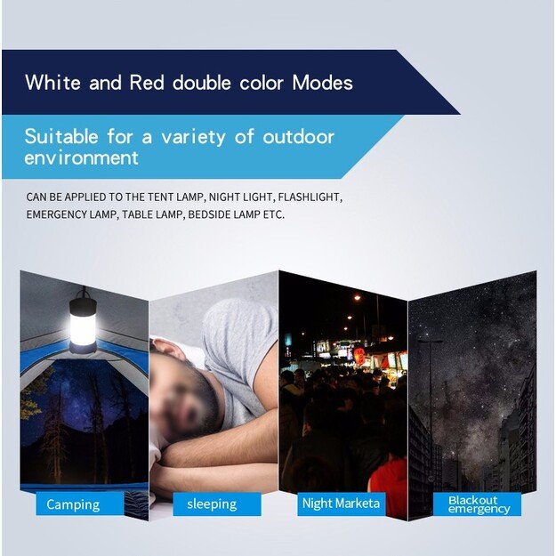 Supfire T1 kempingo lempa