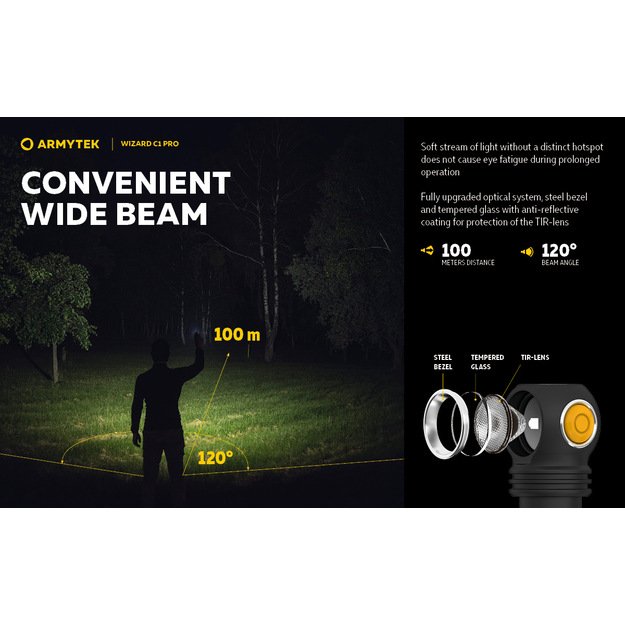 Armytek Wizard C1 PRO Магнитный USB-фонарик холодный белый F09001C