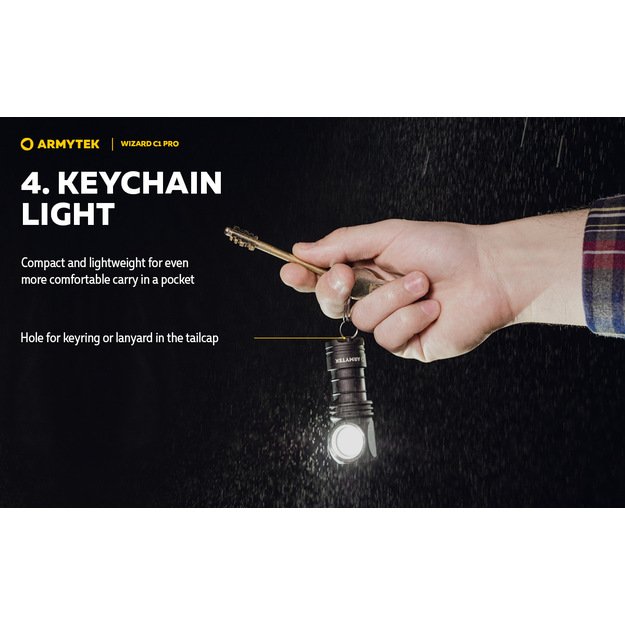 Armytek Wizard C1 PRO Магнитный USB-фонарик холодный белый F09001C