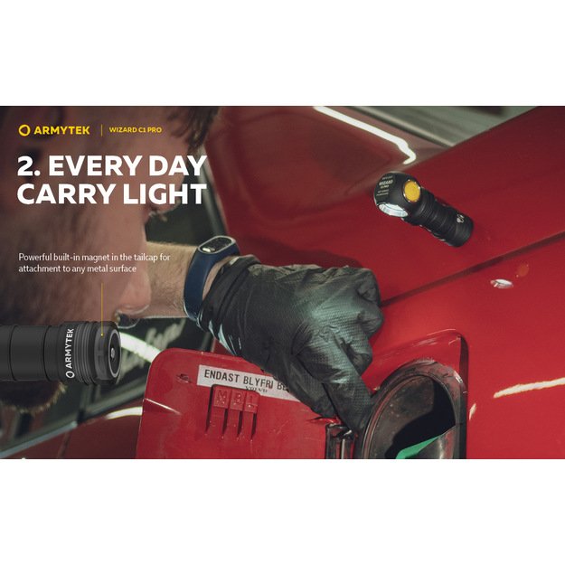 Armytek Wizard C1 PRO Магнитный USB-фонарик холодный белый F09001C