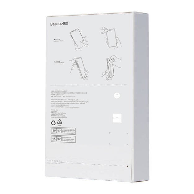 Baseus Crystal Series dėklas iPhone 11 pro max (skaidrus) + grūdintas stiklas + valymo rinkinys