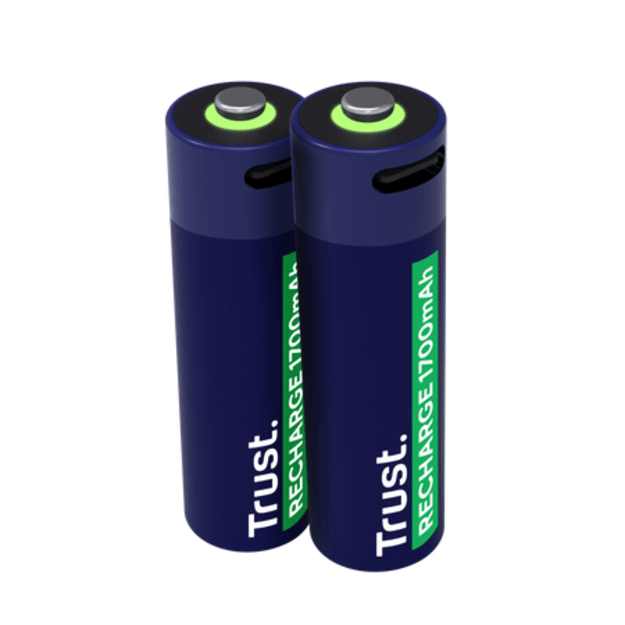 Trust USB-C pakraunamos baterijos AA 1700mAh 2 vnt pak. 25584
