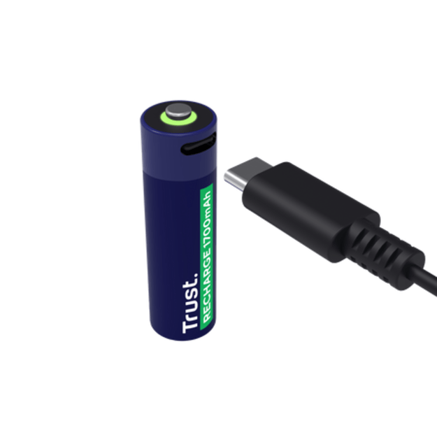 Trust USB-C pakraunamos baterijos AA 1700mAh 2 vnt pak. 25584