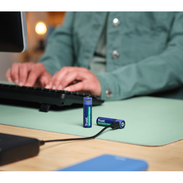 Trust USB-C pakraunamos baterijos AA 1700mAh 2 vnt pak. 25584