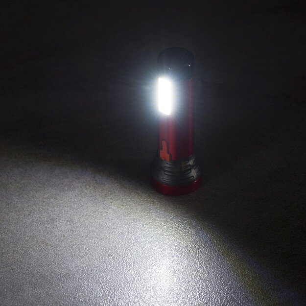 Aliuminis įkraunamas žibintuvėlis COB+LED