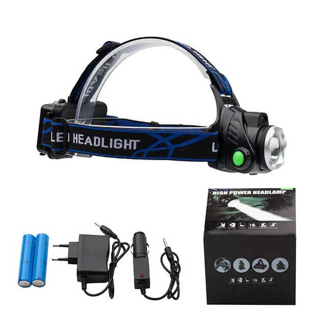 Įkraunamas žibintuvėlis ant galvos su judesio jutikliu 10W