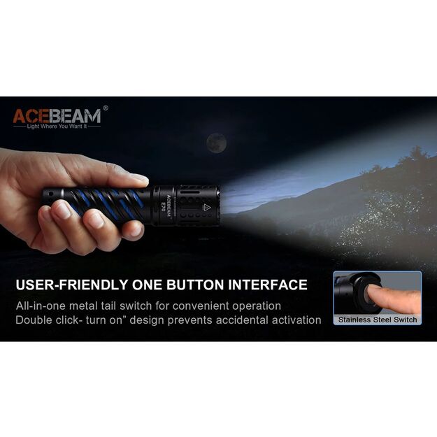 Acebeam E70 AL EDC žibintuvėlis, 6500k 4600lm