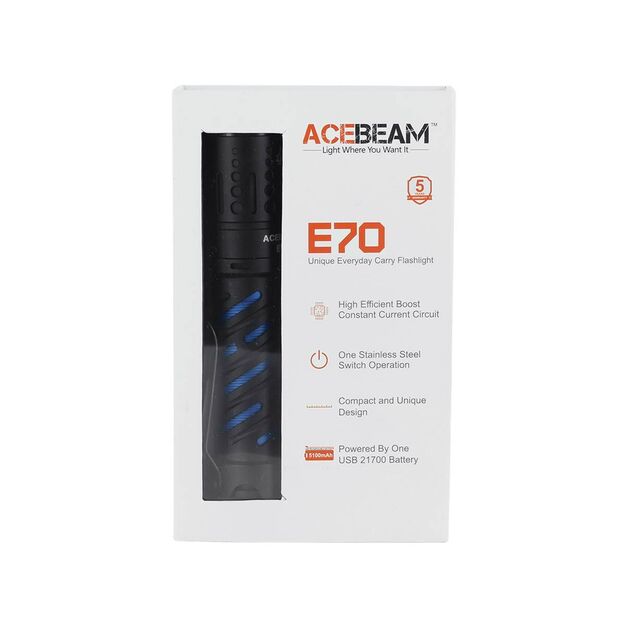 Acebeam E70 AL EDC žibintuvėlis, 6500k 4600lm