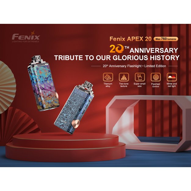 Fenix APEX 20 Rechargeable LED Key Ring Torch - 20th Anniversary Limited Edition