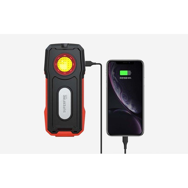 Darbinis rankinis žibintuvėlis Superfire G18-S, 500lm, USB