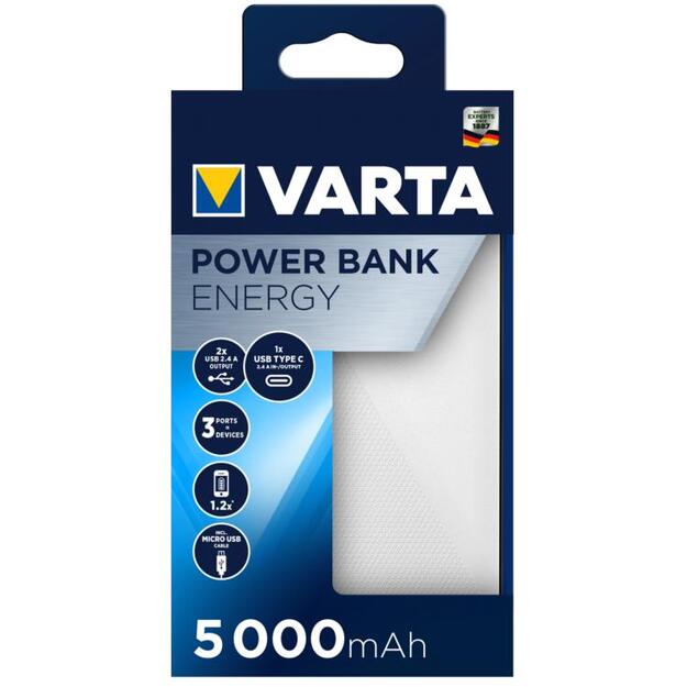 Atsarginis maitinimo šaltinis VARTA ENERGY 5000mAh Powerbank 57975