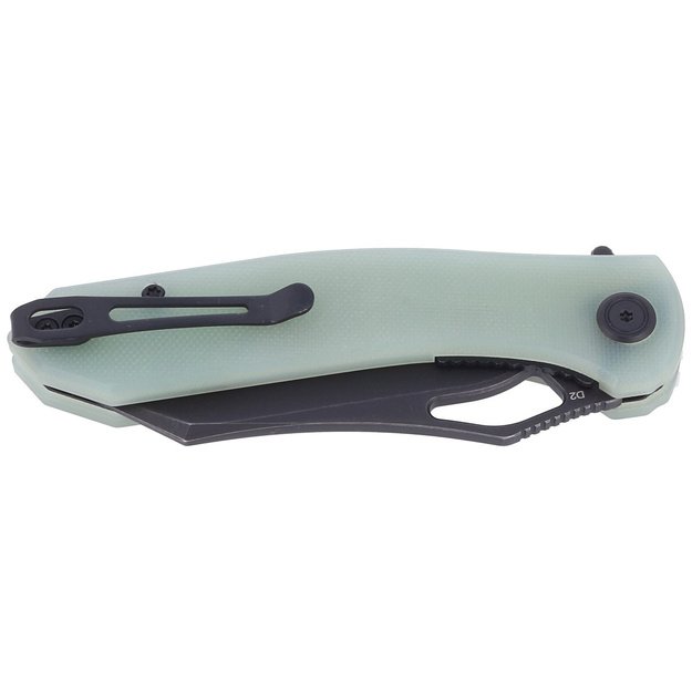 Kubey Drake sulenkiamas peilis, Jade G10, D2 by Maksim Tkaczuk (KU310D)