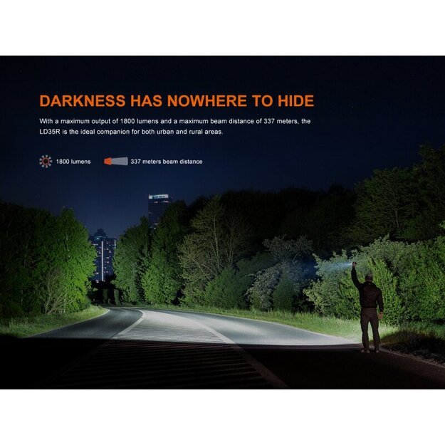 Fenix LD35R LED žibintuvėlis su balta, raudona ir mėlyna šviesa